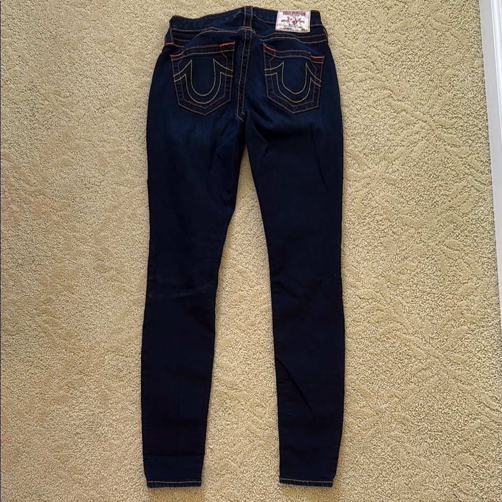 True Religion Blue Skinny Jeans Classic Fit.  Size 27